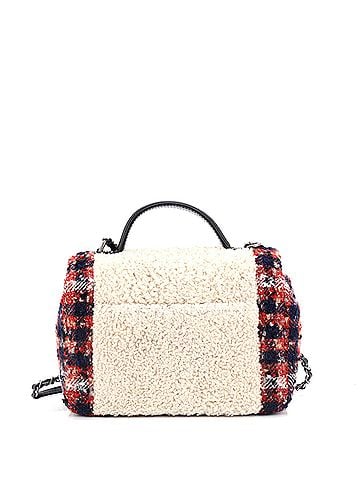 Chanel Top Handle Bag Shearling with Tweed Small (view 2)