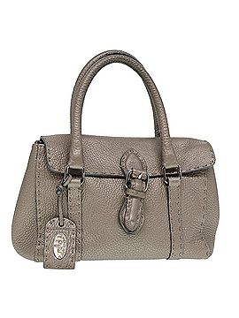 Fendi Selleria Grey Leather Handbag (view 1)