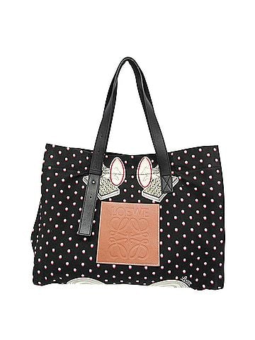 Loewe Paula's Ibiza Black Canvas Tote Bag (view 1)