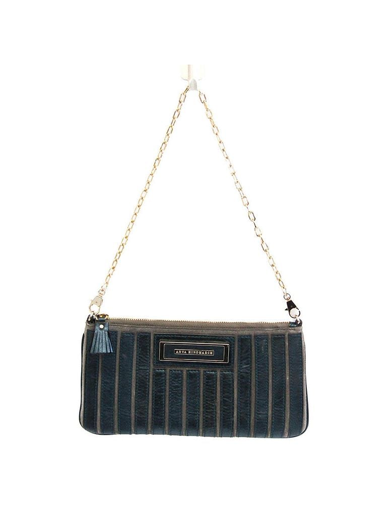Anya Hindmarch 100% Leather Solid Blue Navy Leather Clutch Bag One size - photo 1