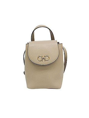 Salvatore Ferragamo Gancini Beige Leather Backpack Bag (view 1)