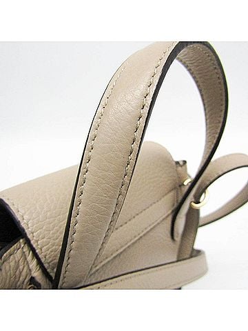 Salvatore Ferragamo Gancini Beige Leather Backpack Bag (view 2)