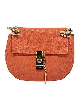 Chloé Drew Orange Leather Shoulder Bag (view 1)