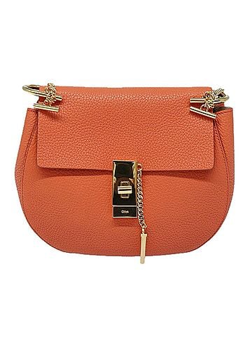 Chloé Drew Orange Leather Shoulder Bag (view 1)
