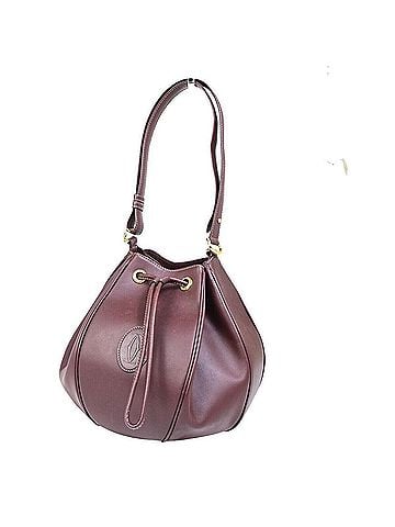 Cartier Must De  Burgundy Leather Shoulder Bag (view 1)