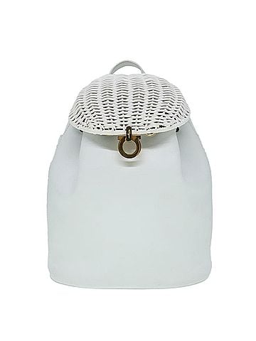 Salvatore Ferragamo White Leather Backpack Bag (view 1)