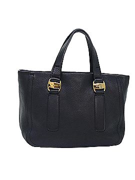 Roberto Cavalli Solid Blue Leather Tote One size