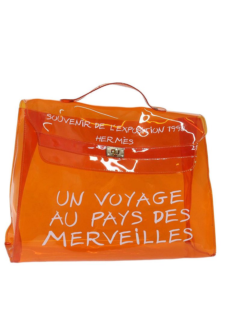 Hermès 100% Vinyl Solid Orange Kelly Orange Vinyl Handbag One size - photo 1