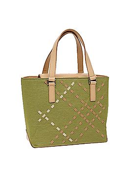 Burberry Green Cotton Handbag (view 1)