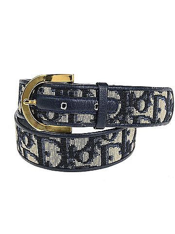 Dior Trotter Navy Canvas Belt (view 1)