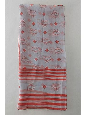 MCM Gray Dawn Silk Jacquard Scarf w/Monogram and Stripes (view 1)