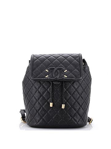 Chanel Filigree Backpack Quilted Caviar Large (view 1)