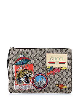 Gucci Courrier Messenger Bag GG Coated Canvas with Applique (view 1)
