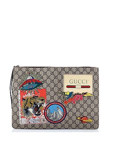 Gucci Courrier Messenger Bag GG Coated Canvas with Applique (view 1)