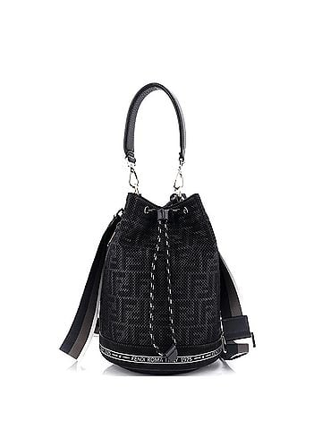 Fendi Mon Tresor Holdall Bucket Bag Zucca Canvas Small (view 1)