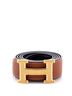Hermès 100% Leather Brown Constance Reversible Belt Leather with Guilloche Hardware Medium One size - photo 1
