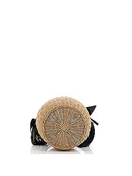 Saint Laurent Panier Tassel Round Bucket Bag Wicker with Leather (view 2)