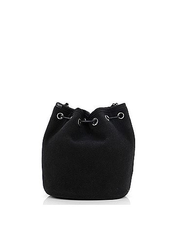 Chanel Deauville Drawstring Bucket Bag Pearl Embellished Canvas Small (view 2)