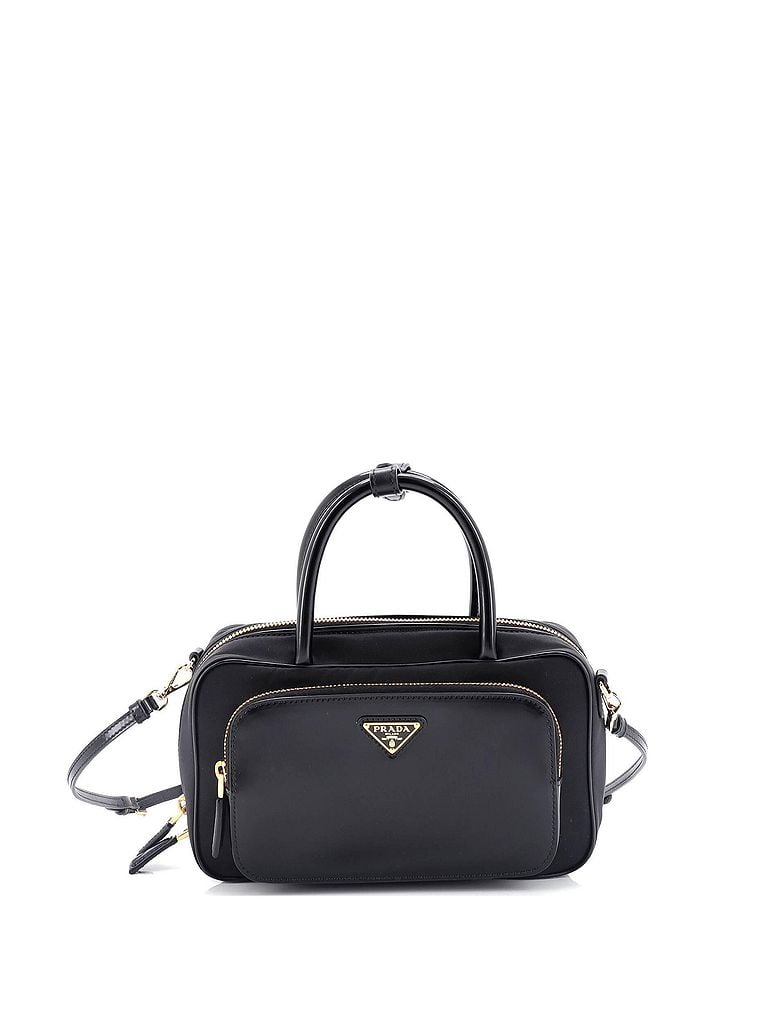Prada Black Front Pocket Zip Around Bowler Tessuto with Leather Small One size - photo 1