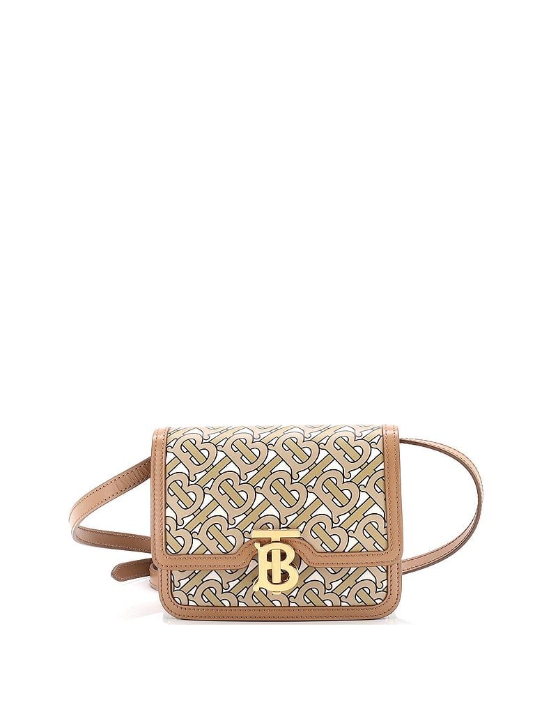 Burberry 100% Leather Tan TB Flap Bag Monogram Print Leather Mini One size - photo 1