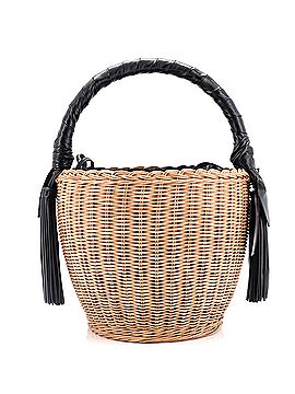 Saint Laurent Panier Tassel Round Bucket Bag Wicker with Leather (view 1)