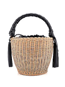 Saint Laurent Panier Tassel Round Bucket Bag Wicker with Leather (view 1)
