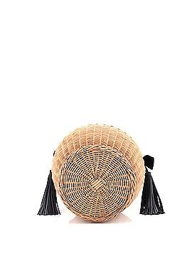Saint Laurent Panier Tassel Round Bucket Bag Wicker with Leather (view 2)