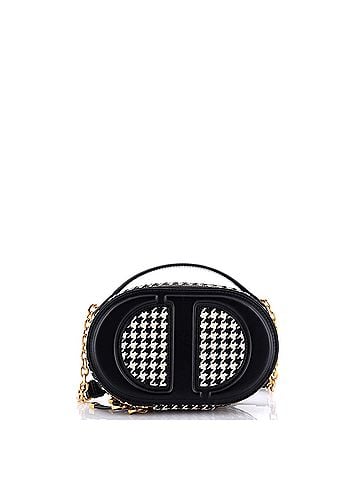 Christian Dior CD Signature Oval Camera Bag Houndstooth Canvas and Leather (view 1)