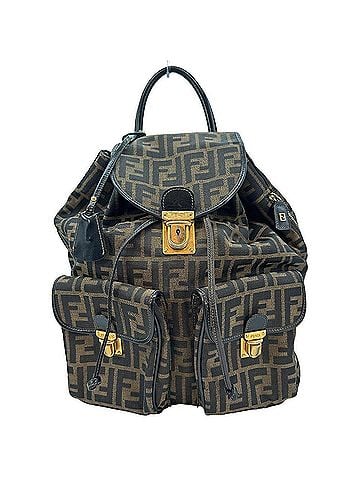 Fendi Brown Canvas Backpack Bag (view 1)