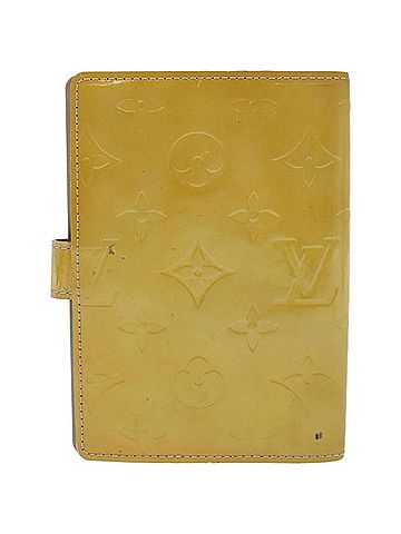 Louis Vuitton 100% Patent Leather Tan Agenda Pm Beige Patent Leather Wallet One size