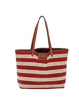 Burberry Red Canvas Tote Bag (view 1)