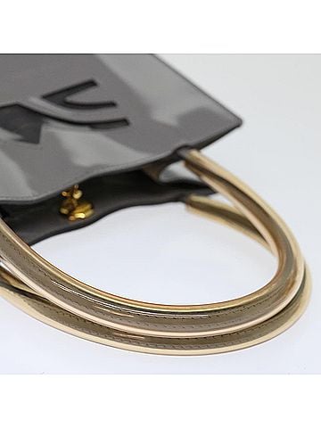 Salvatore Ferragamo Grey Patent Leather Handbag (view 2)