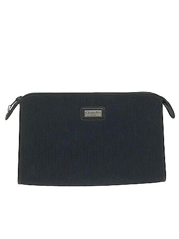 Dior Navy Canvas Clutch Bag (view 1)