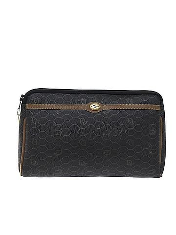 Dior Honeycomb Black Canvas Clutch Bag (view 1)