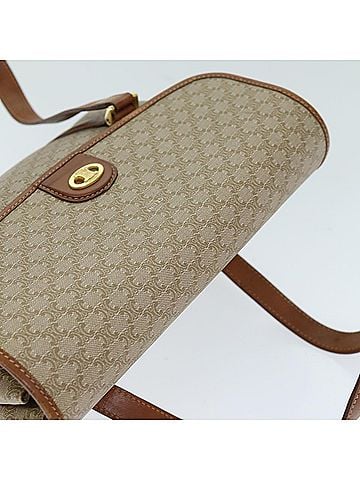 Céline Macadam Beige Canvas Shoulder Bag (view 2)