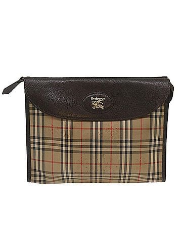 Burberry Nova Check Beige Canvas Clutch Bag (view 1)