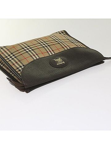 Burberry Nova Check Beige Canvas Clutch Bag (view 2)