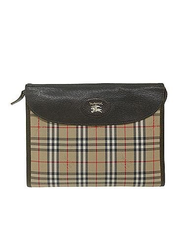 Burberry Beige Canvas Clutch Bag (view 1)