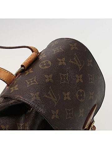 Louis Vuitton Montsouris Mm Brown Canvas Backpack Bag (view 2)