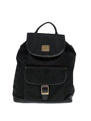 MCM Black Leather Backpack Bag (view 1)