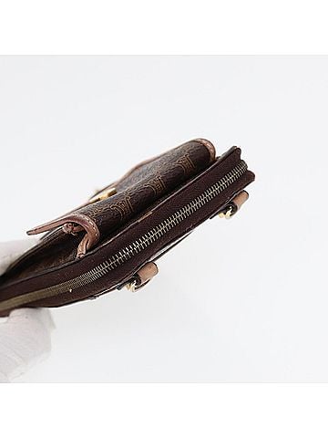 Céline Macadam Brown Canvas Wallet (view 2)