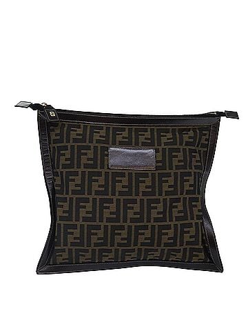 Fendi Zucca Brown Canvas Clutch Bag (view 1)