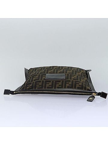 Fendi Zucca Brown Canvas Clutch Bag (view 2)