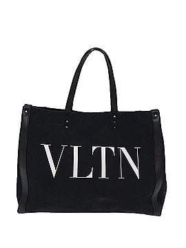 Valentino Garavani Vltn Black Canvas Tote Bag (view 1)