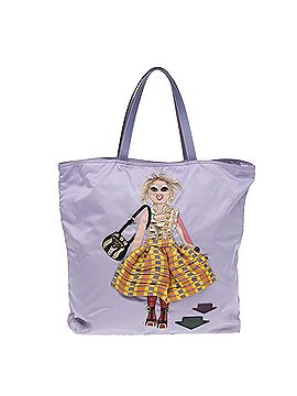 Prada Tessuto Purple Synthetic Tote Bag (view 1)