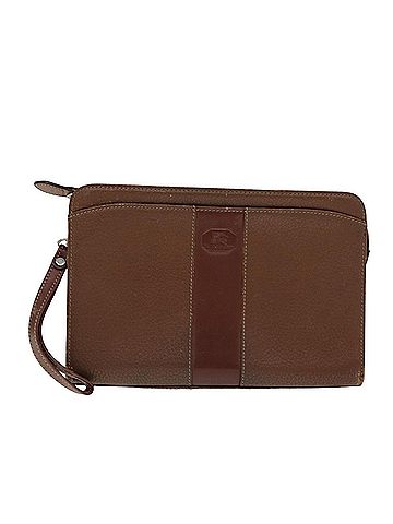 Burberry Brown Leather Clutch Bag (view 1)