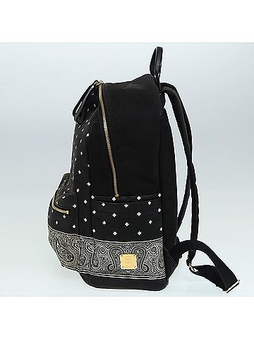 MCM Visetos Black Canvas Backpack Bag (view 2)