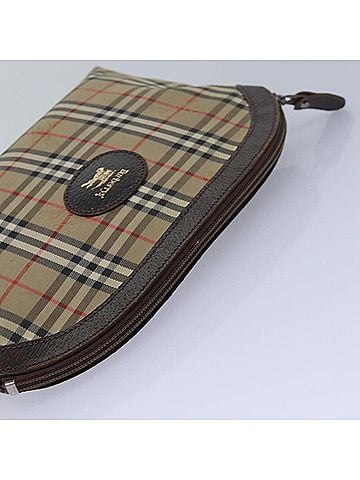 Burberry Nova Check Beige Canvas Clutch Bag (view 2)