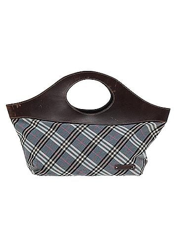 Burberry Plaid Blue Canvas Handbag (view 1)