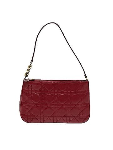Dior Cannage Lady Red Leather Clutch Bag (view 1)